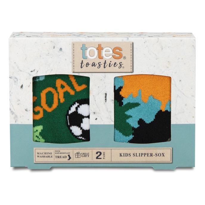 totes toasties® Kids Original Slipper-Sox (Twin Pack)  Football / Camo Extra Image 3